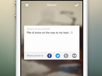 Share view blurry icons ios app photo share
