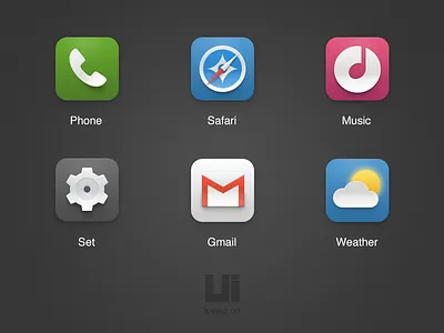 Loveui Style - Part 1 icon loveui mail mogo music phone safari set theme weather