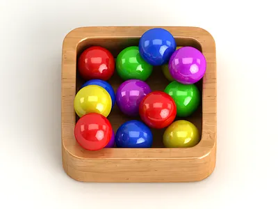 Colourful Balls Icon 3d apple balls colourful icon ios realistic wood