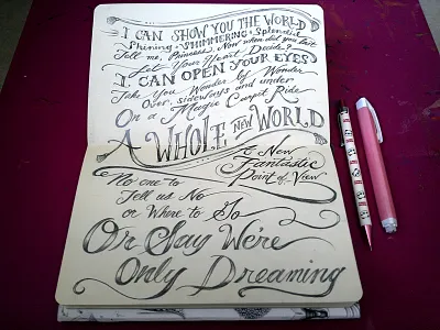 Lettering Lyrics, Aladdin aladdin disney hand lettering love pencil script sketchbook typography