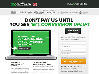 Just Another Landing Page clean conversion design gray grey landing page mac macbook minimal page video white