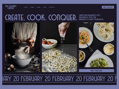 Cooking Master Class Lending chef colors cook culinary delicious design design concept dish eat event first block first section food hero section home page kitchen recipe service typography web