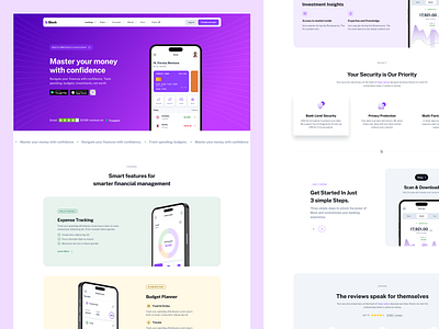 App Landing Page - Block UI. app landing page business website call to action clean homepage landing page mobile app showcase modern website simple website sleek design web design website