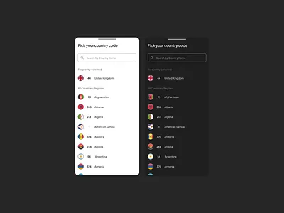 UI Challenge: A dropdown list with country codes challenge countries design dropdown list ui ux