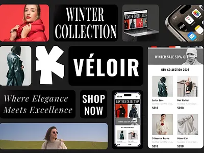 VÉLOIR - Landing Page E-Commerce agency animation branding e commerce fashion graphic design landingpage logo magazine mobile motion graphics responsive ui design web website design