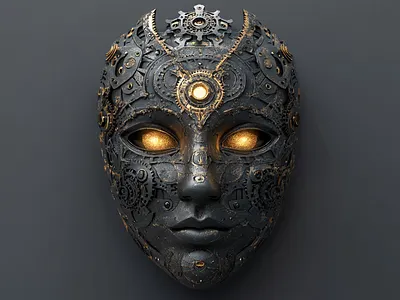 Mechanical Mask 3d 3d modelling blender cgi clockwork glowing eyes mask mechanical r1n7t0xb smooth