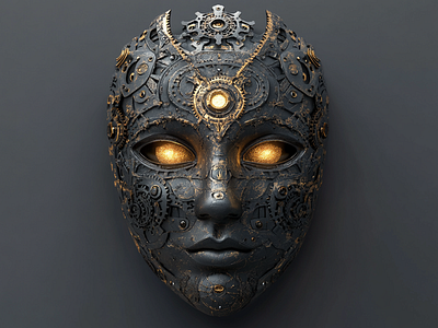 Mechanical Mask 3d 3d modelling blender cgi clockwork glowing eyes mask mechanical r1n7t0xb smooth