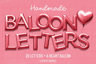 Handmade Balloon Letters Set branding graphic design logo