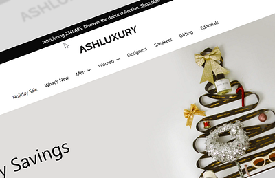 Ashluxury E-commerce Website design ui ux