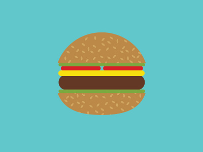 Bon appétit bread bun burger cheese cheeseburger fastfood flat food hamburger illustrator lettuce meat tomato vector