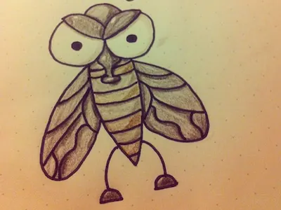 Angry Fly - Sketch angry fly scribble sketch zeichnung