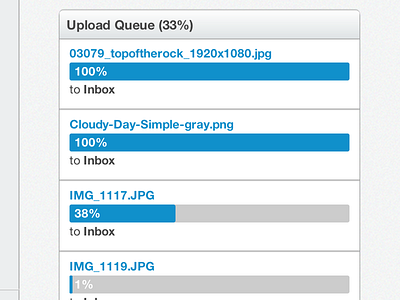 Upload Queue bar plupload progress upload