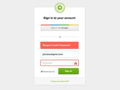 Project Login Error error login sign in