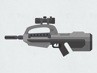 BR55 Battle Rifle epic armory gun halo illustration nostalgia simple