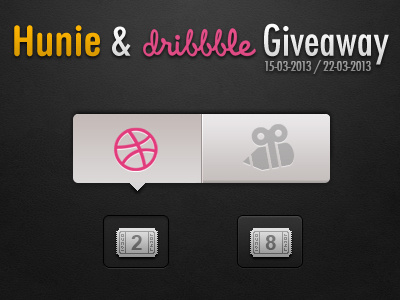 Hunie and Dribbble Giveaway dribbble giveaway hunie invite ticket