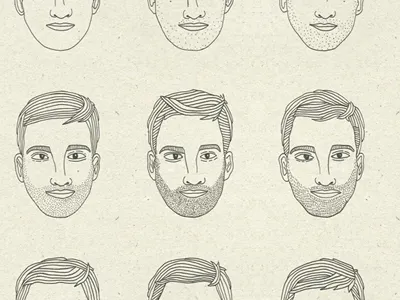 Journey of a Genlteman beard gentleman illustration lines man pen stubble texture