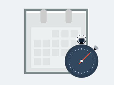 Time Flies calendar icon stopwatch