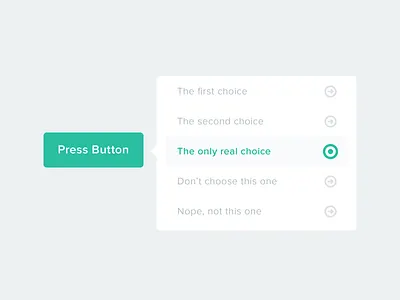 Flat Nifty Fresh Pop-Out Menu button circles colors flat ui words
