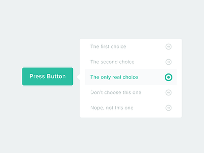 Flat Nifty Fresh Pop-Out Menu button circles colors flat ui words