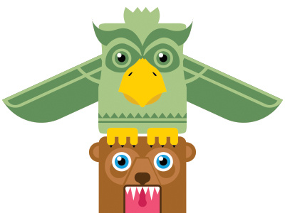 Totem WIP bear bird illustration owl totem vector