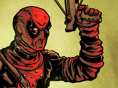 Medieval Deadpool comic books comics crossbow deadpool illustration manga studio marvel comics