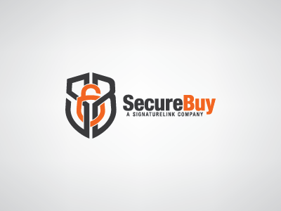 SecureBuy buy company gray lock logo orange sb secure shield