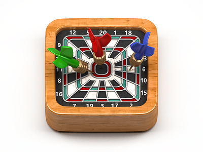 Darts Icon 3d apple board darts game icon ios realistic wood