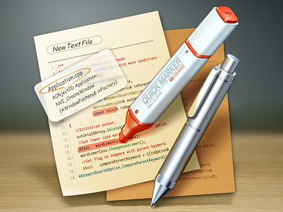 mi version 3 ( Text Editor Icon ) beige icon marker paper pen text editor