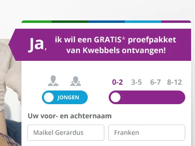 Select gender and age age form gender switch toggle