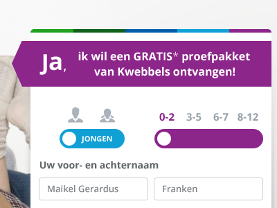Select gender and age age form gender switch toggle