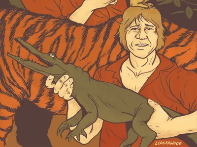 Steve Irwin art crocodile