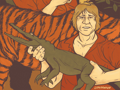 Steve Irwin art crocodile