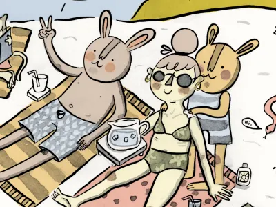 La Playa Finished beach brush childrens digital family illustration ink tuesday bassen