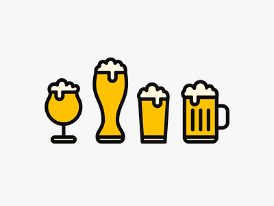 Beer beer cheers foam glass icon illustration