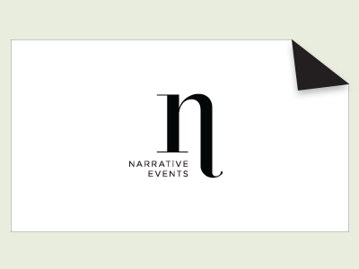 Narrative Events branding business card event planning identity logo story telling