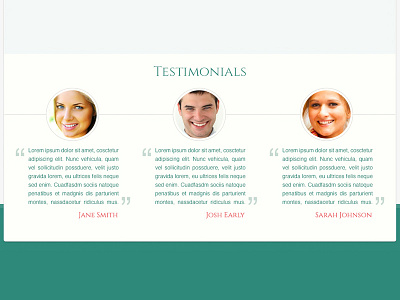 Testimonials flat web design website