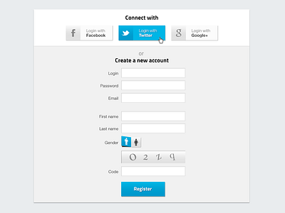 Registration screen clean gui login registration ux