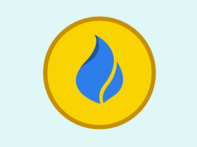 Flamme blue energy flamme flat icon picto yellow