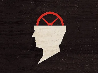 The Clockmaker Poster gear illustration poster profile silhouette