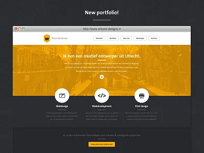 New Portfolio creatief ontwerper creative designer dutch nederland new portfolio utrecht webdesign westbroek wilco yellow