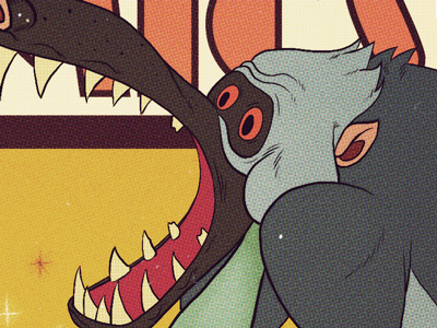 Secret project number 2 baboon comic illustration retro