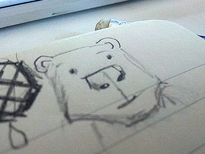 Doodlin bear drawing pencil