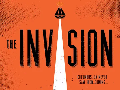 Creative South Invasion Hoodzpah Poster Detail aliens diamond gritty horror movie poster poster retro ufo vintage