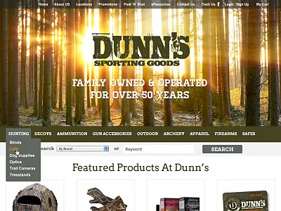 E-commerce Facelift ecommerce homepage hunting outdoors redesign refresh small business sporting goods web web design website