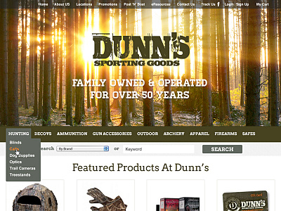 E-commerce Facelift ecommerce homepage hunting outdoors redesign refresh small business sporting goods web web design website