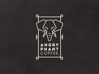 Angryphant Coffee Vintage Fantasy Logo angry badge coffee elephant logo vintage