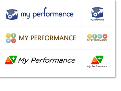Performance branding clean hr logo software web