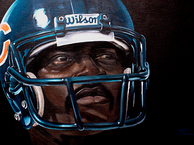 Sweetness football oil painting sweetness walter payton