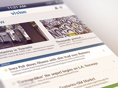 Vision news app app dribbble grid ios iphone layout news shot