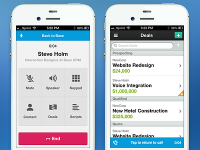Call With Base call crm ios iphone phone call